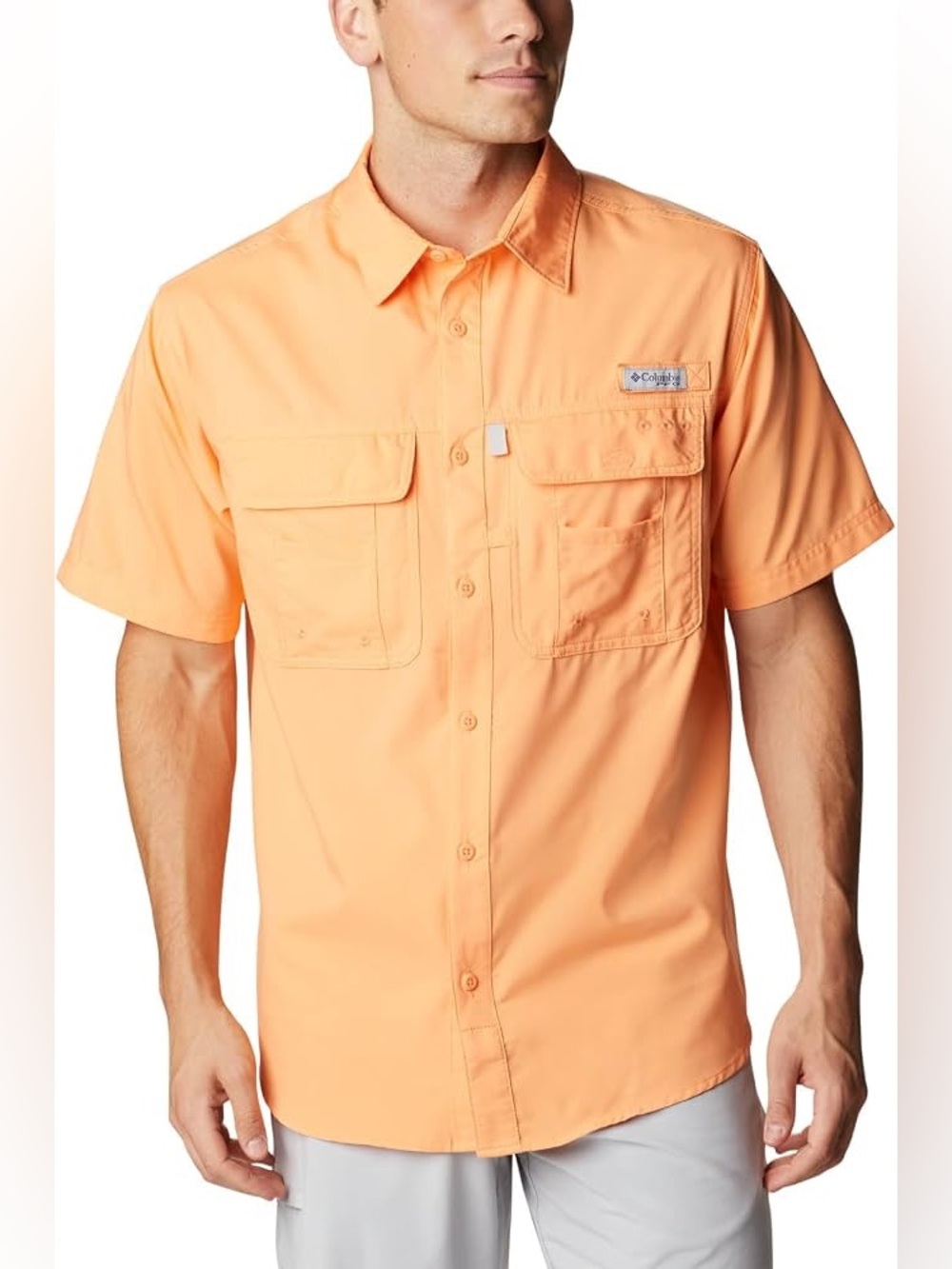 COLUMBIA Men’s PFG Bahama II Short Sleeve Shirt Bright Nectar FM7047